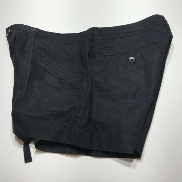 OLD NAVY Black Linen Safari Shorts w Drawstring Waist - Size 8 - Picture 6 of 11